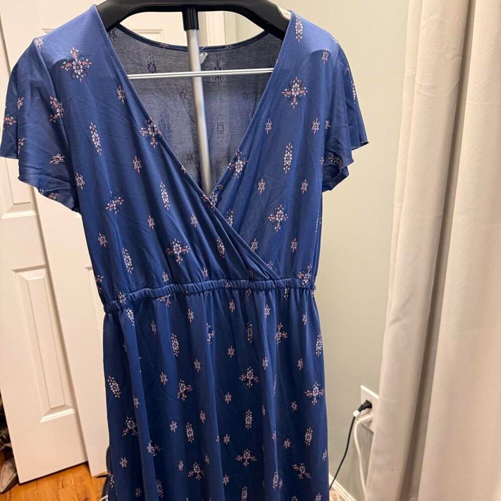 Y2k mudd blue floral babydoll Dress Cottagecore Boho Fairycore Size L